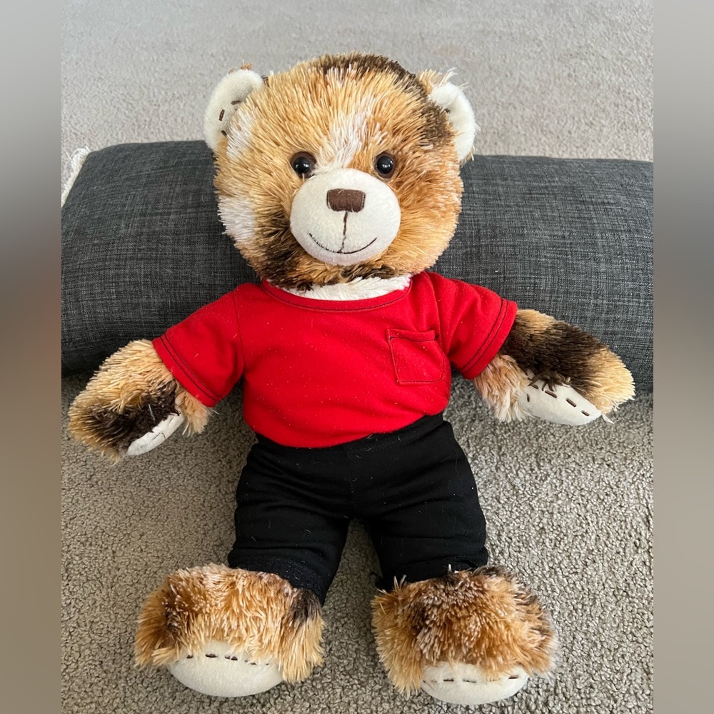 Build A Bear Brown Calico Patch Stitch Teddy Heart Patches Stitches Plush 16”